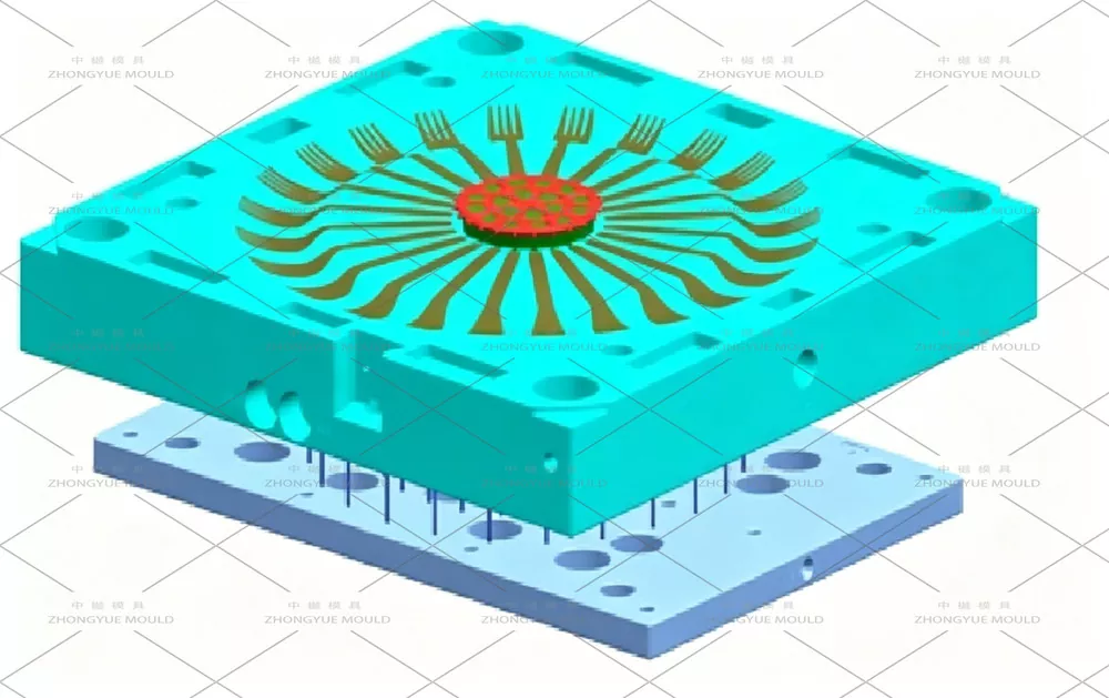 Plastic Multicavity Disposable Fork Mould