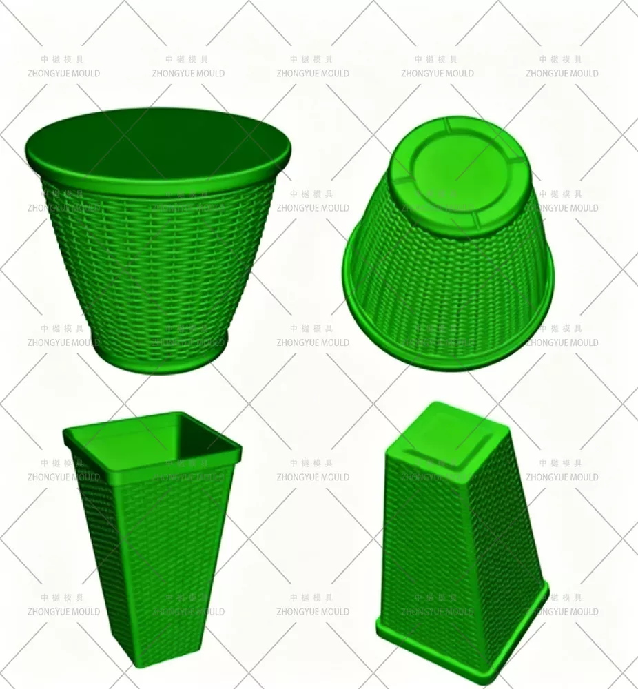Plastic Rattan Garden Flower Pot Mould