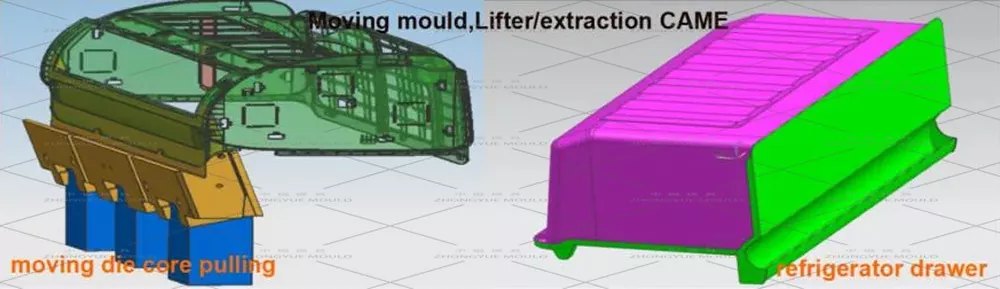 refrigerator crisper drawer mould ejection