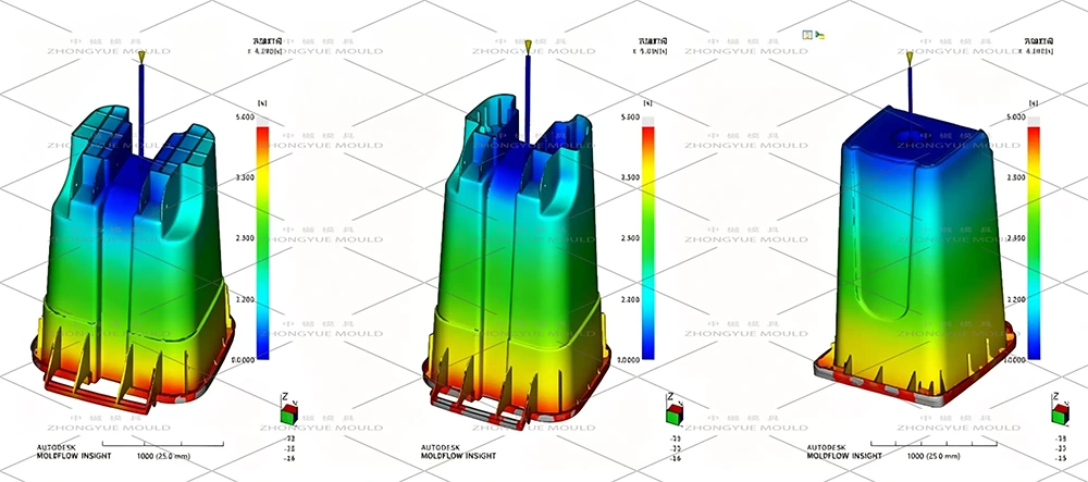 20L Regular Trash Can Mould Flow Analyzing