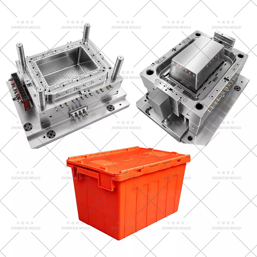 Plastic Logistic Stackable Storage Crate with Lid Mould