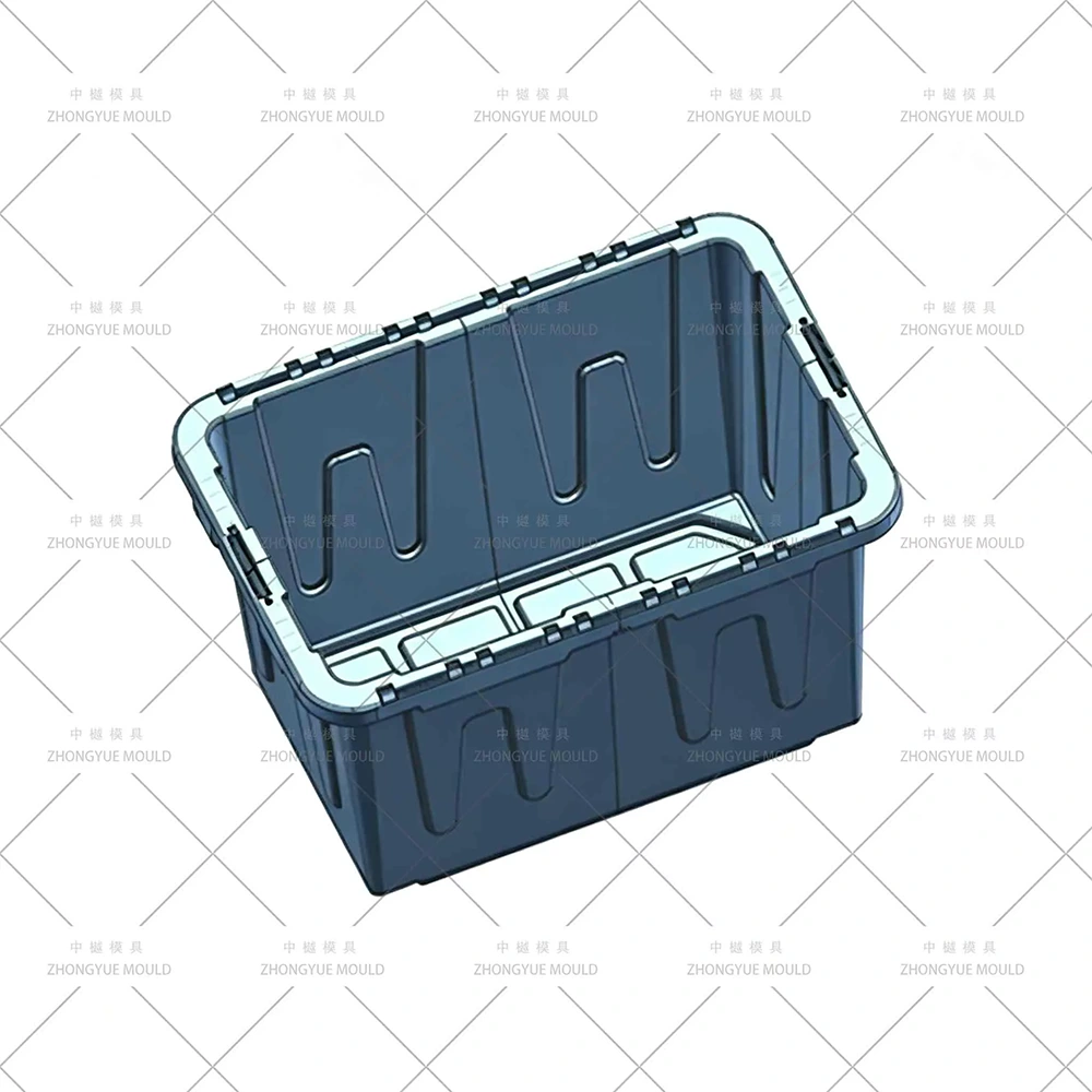 Nesting Stackable Storage With Attached Lid Box 3D