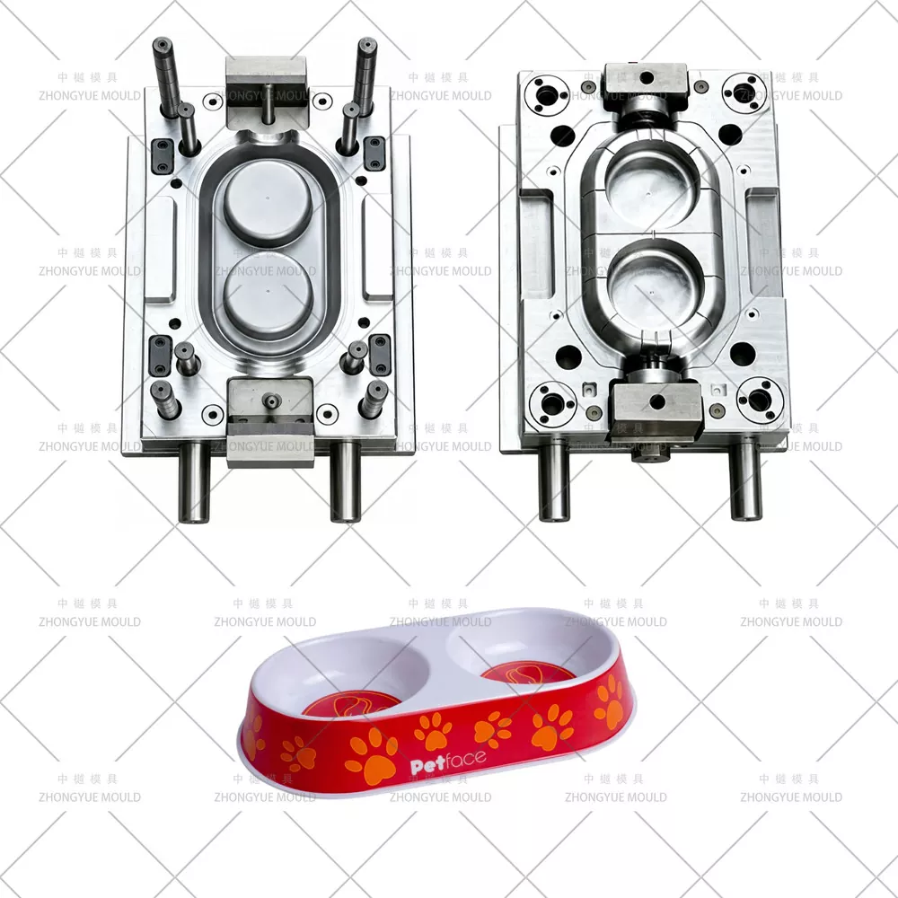 Plastic Double Cat Food and Water Bowl Mould