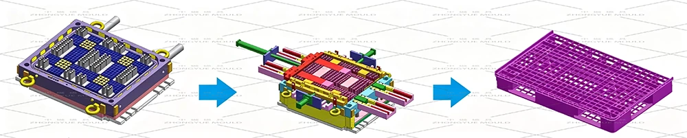 Plastic Heavy Duty Pallet Mould 3D