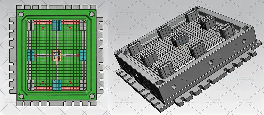 Plastic Nestable Pallet Mould Design