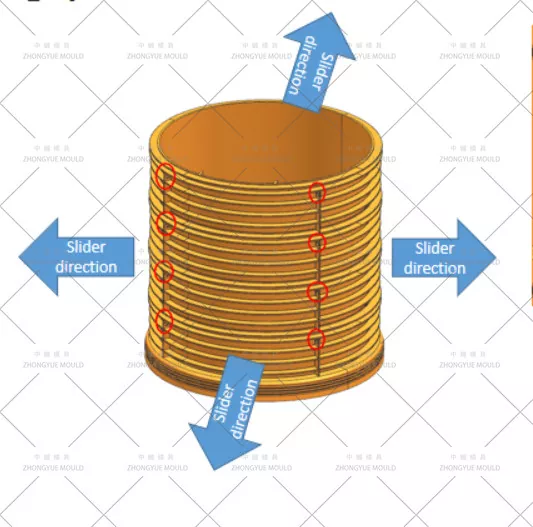 Plastic PP DN1000 Manhole L=1000 Extension Mould Simulation