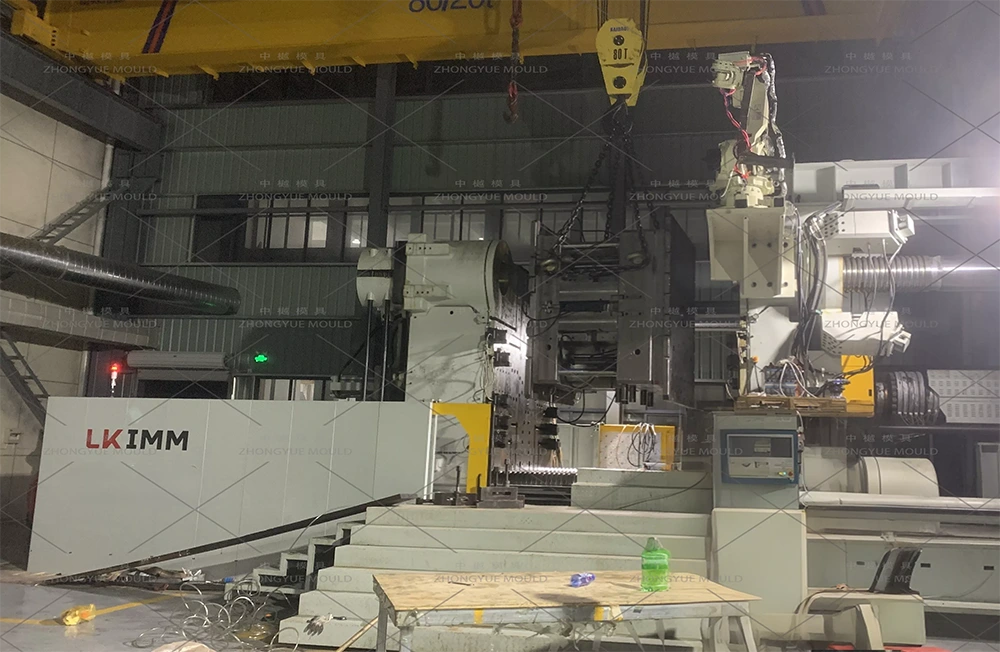 plastic pp dn1000 manhole l 1000 extension mould trial loading