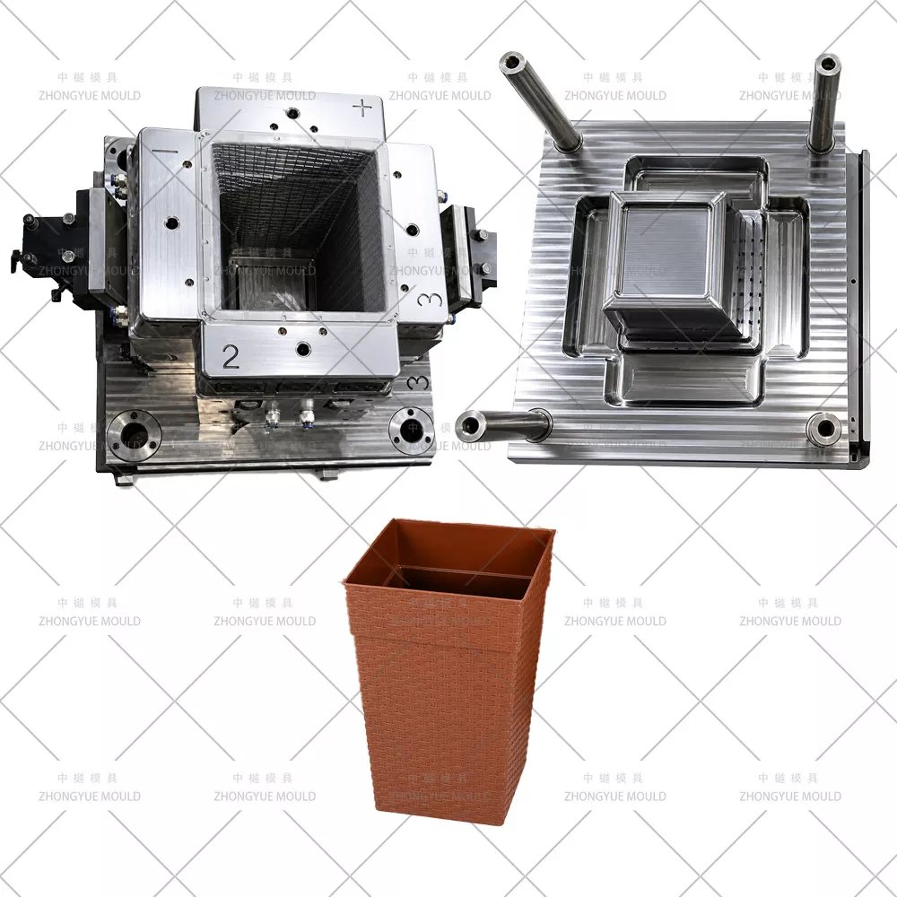 Plastic Rattan Garden Flower Pot Mould