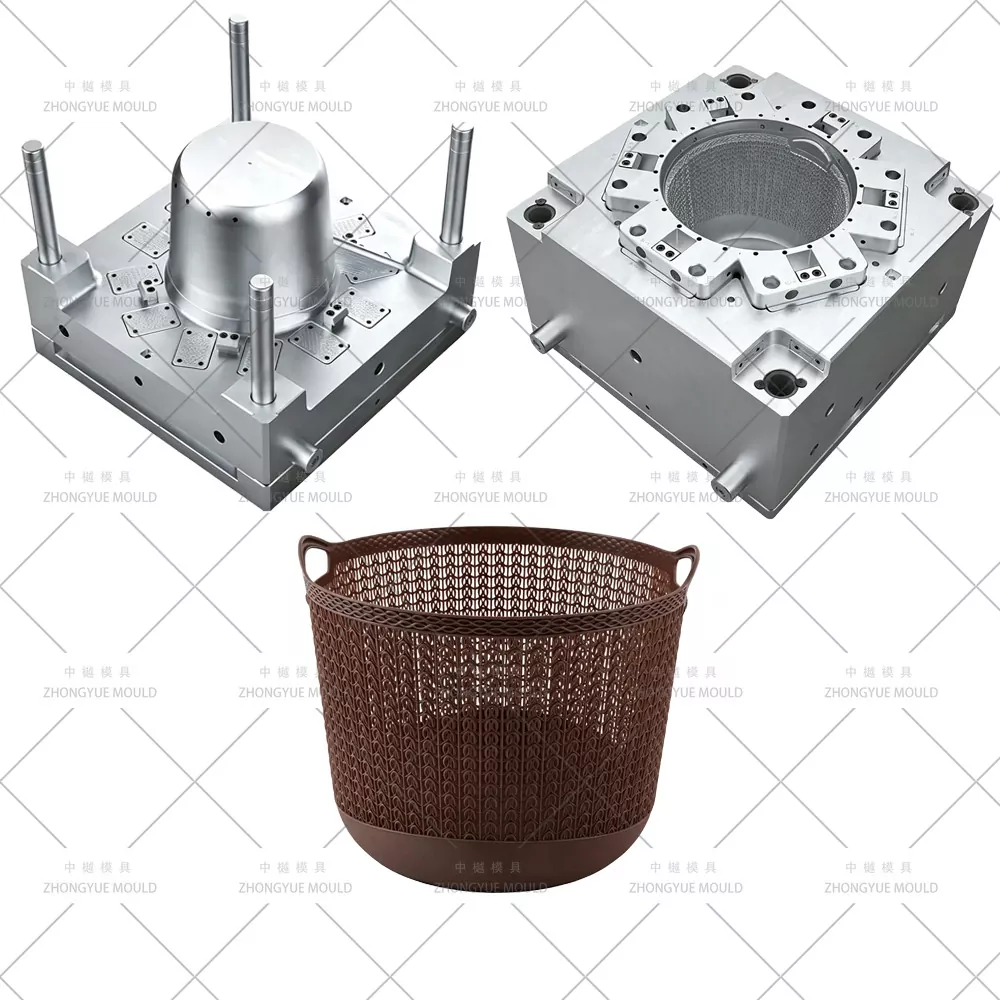 Plastic Rattan Round Short Laundry Basket Mould
