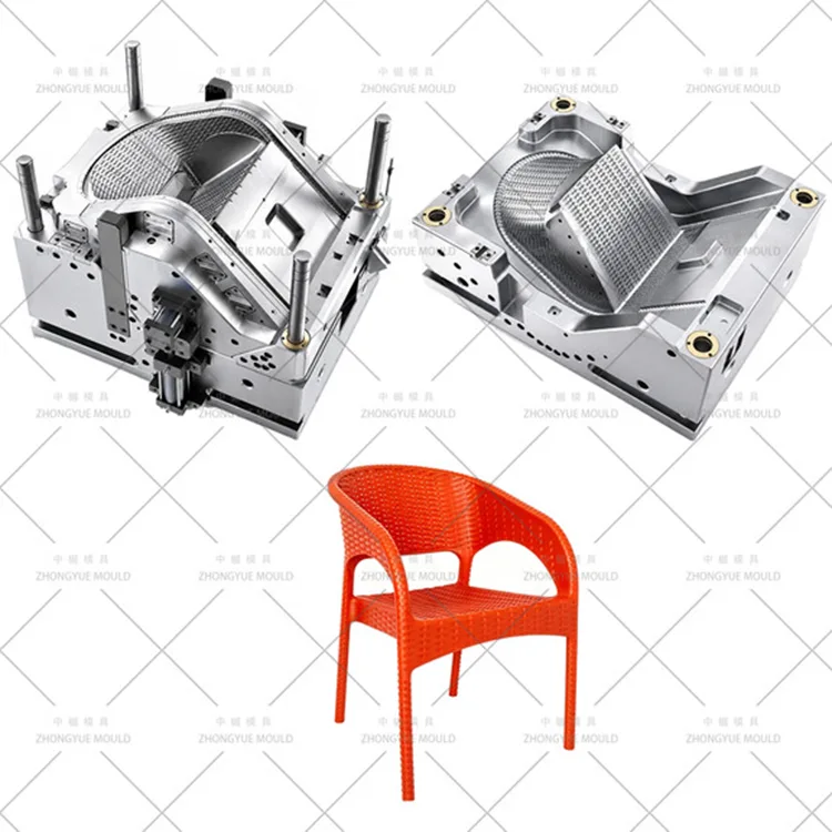 Plastic Rattan With Arm Chair Mould