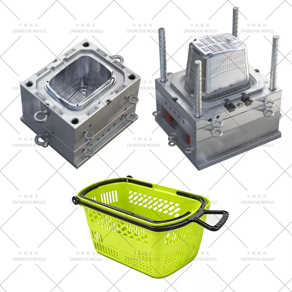 Plastic Supermarket Shopping Basket Mould